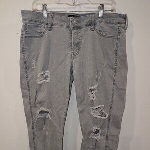 Hollister Women's Grey Boyfriend Ultra-Low Rise Jeans. 30 x 28